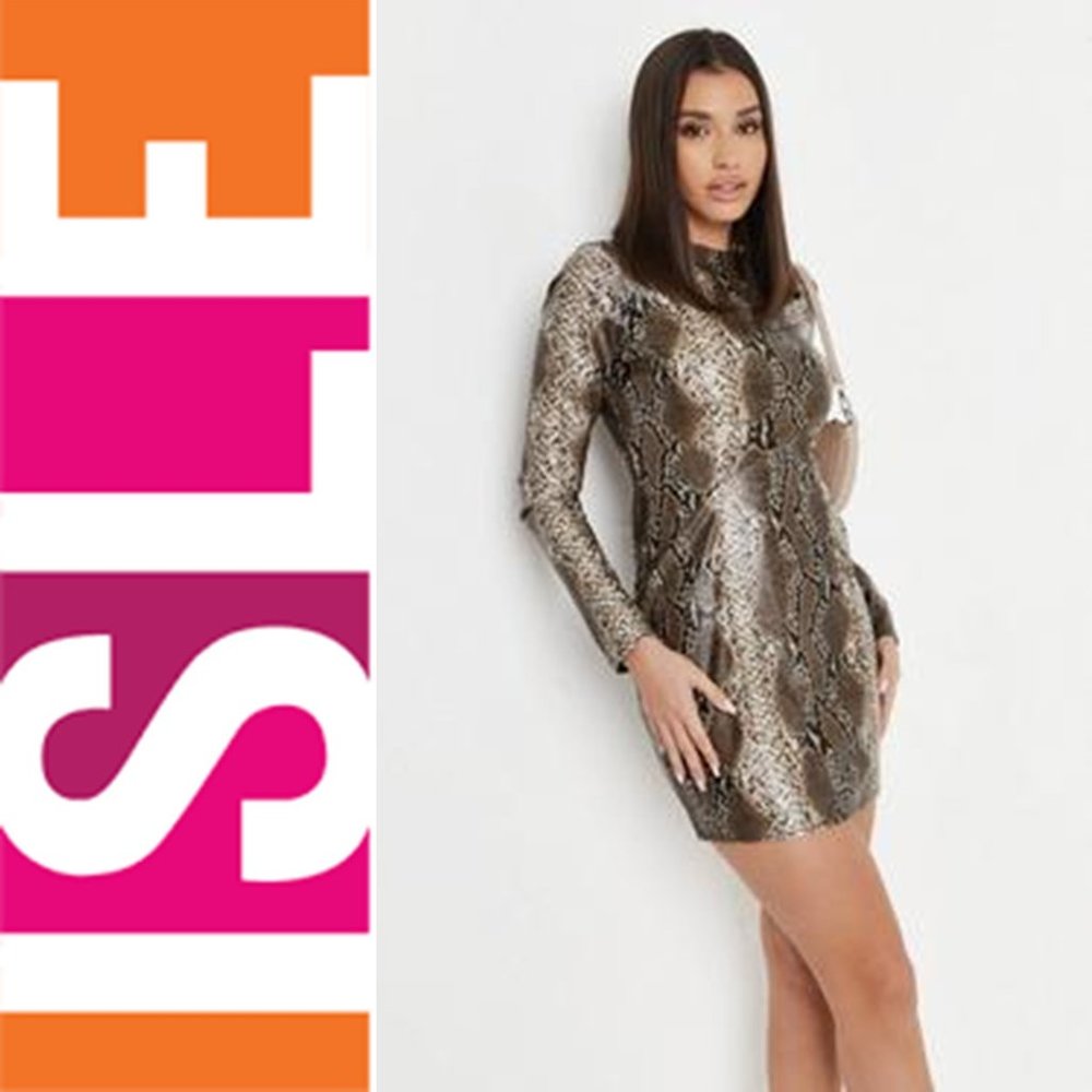 NWT ISLE APPAREL * SEQUIN SNAKE PRINT DRESS 🌸